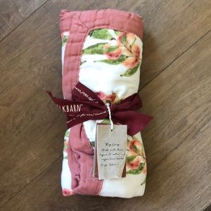 Milkbarn Big Lovey Three-Layer Muslin Baby Blanket Peaches - New with Tags